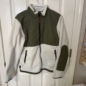 Men's Two-Tone Jacket - Olive and White